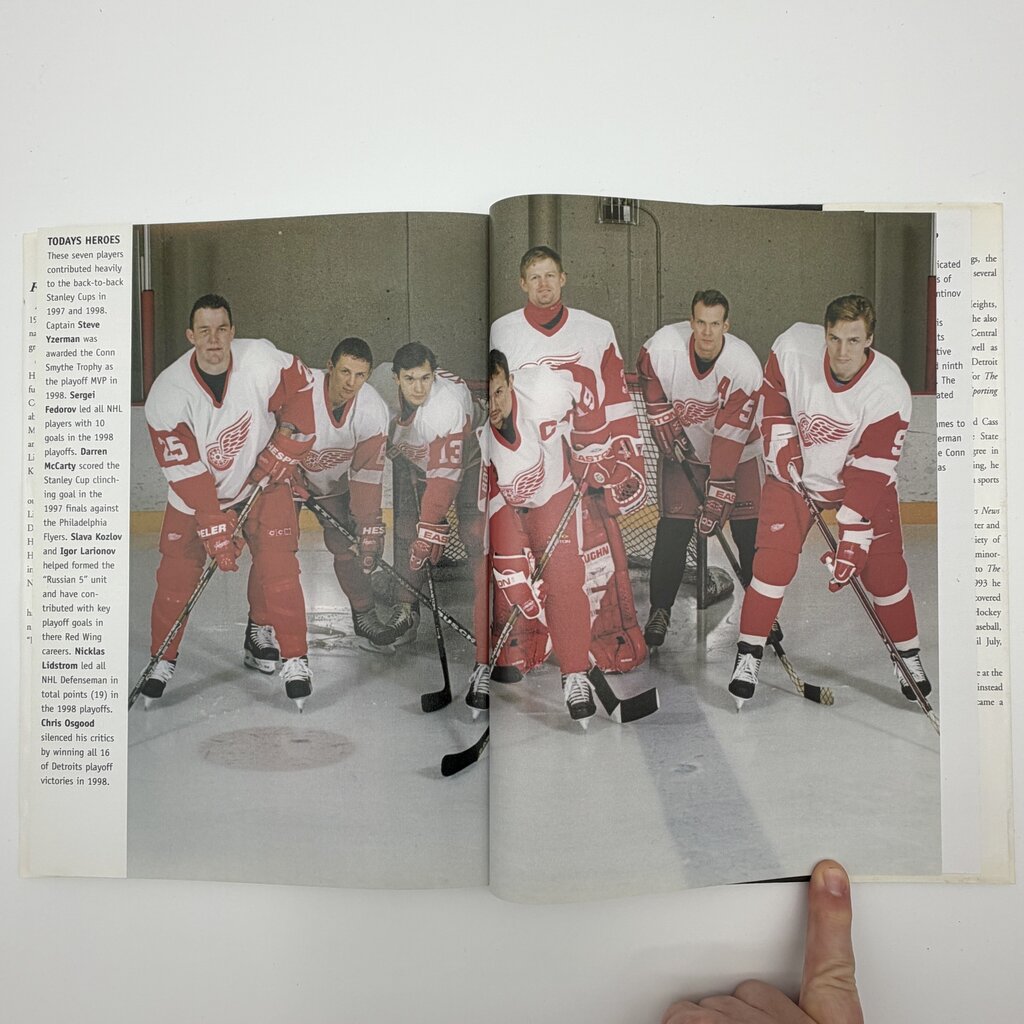 Detroit Red Wings Heroes of Hockeytown From A to Z by Paul Harris Signed by Mickey Redmond 1999 Hardcover Book /cb