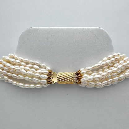 VTG Set Of 2 Freshwater Pearl Choker And Bracelet With Golden Clasp