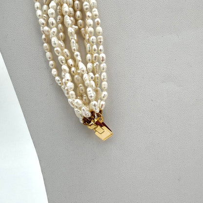 VTG Set Of 2 Freshwater Pearl Choker And Bracelet With Golden Clasp