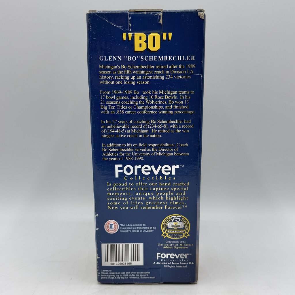 Forever Collectibles Bo Schembechler Legends Of The Big House Bobblehead NIB /cb