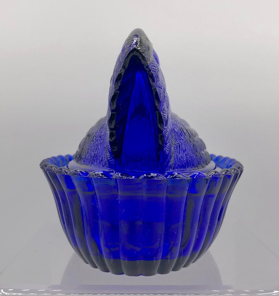 Westmoreland Cobalt Blue glass Nesting Hen Covered Dish /b
