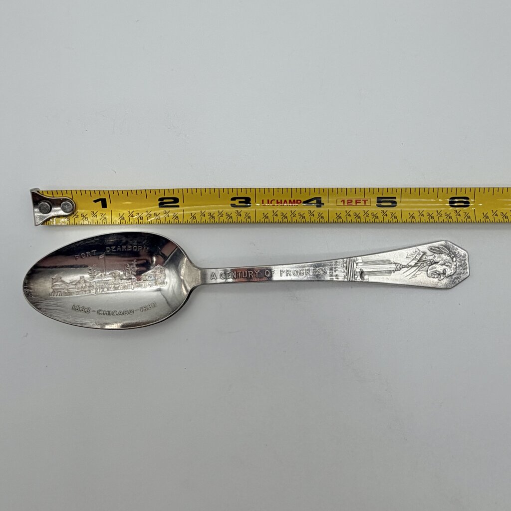 1933 Chicago World Fair Century of Progress Century Silver Plate Souvenir Teaspoons-Set of 6 /co