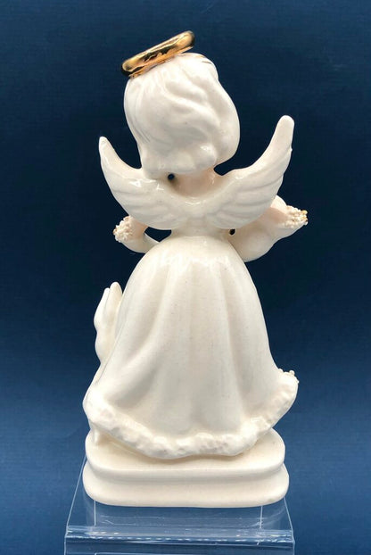 Vtg Knobler April Birthday Angel w/ Bunny, Basket & Hen /b