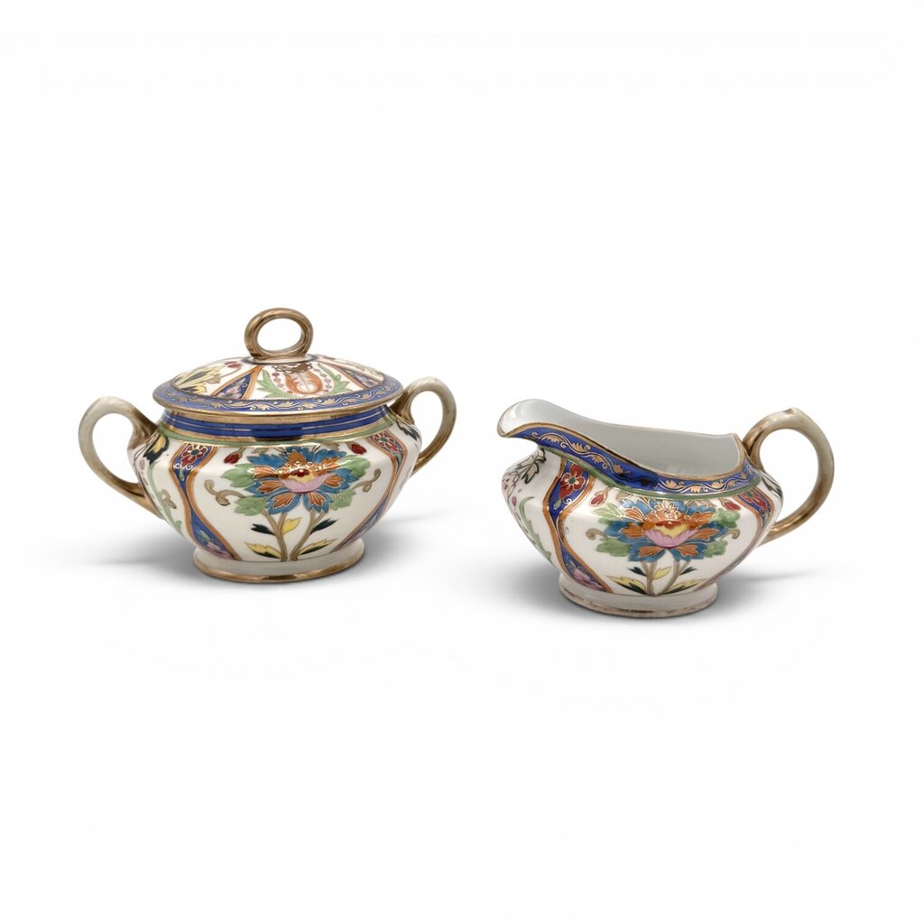 Antique Nippon Morimura Creamer and Sugar Urn
