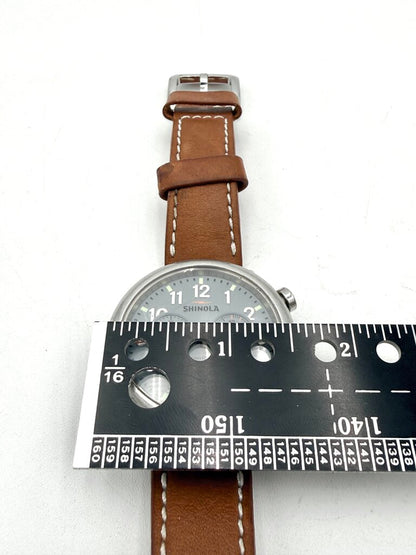 Men's Shinola Runwell Blue Slate Dial with Tan Leather Strap Wristwatch (Not Working)