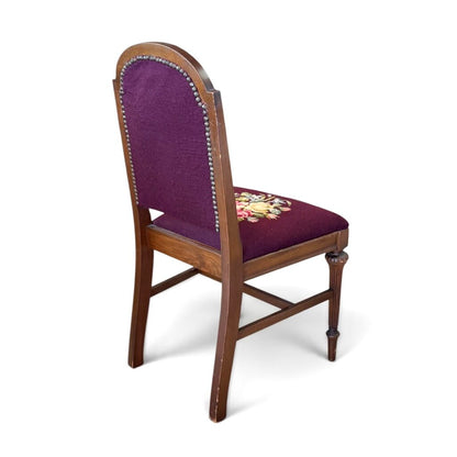 Purple Needle Point Floral Chair