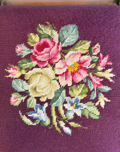 Purple Needle Point Floral Chair