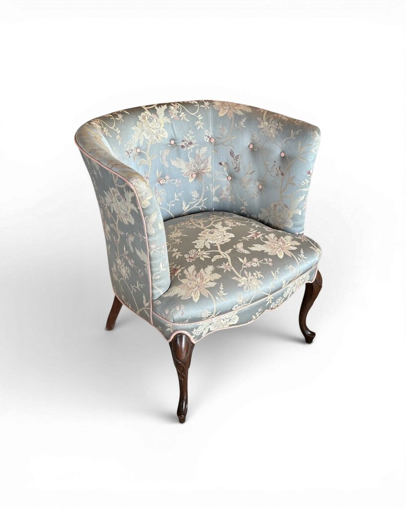 Light Blue French Louis Style Tub Armchair