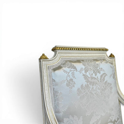 Gilt Wood Louis XVI Style White And Gold Armchair