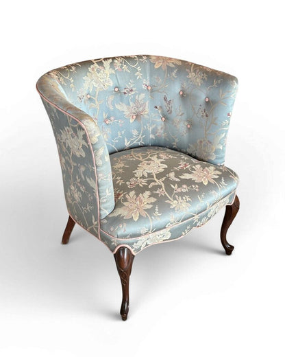 Light Blue French Louis Style Tub Armchair