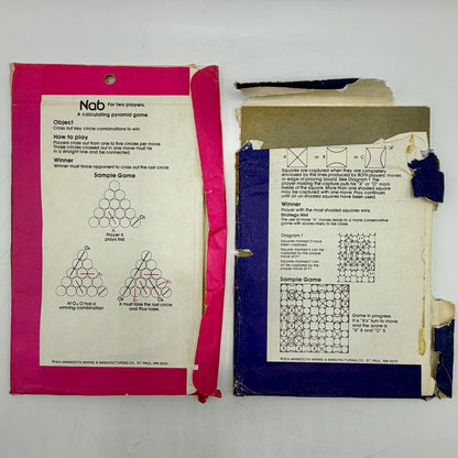 Vintage 1974 3M Paper Games For Travel & Leisure Lot of 4 Hex Hedron Snare Nab /cb