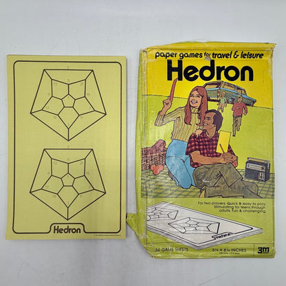 Vintage 1974 3M Paper Games For Travel & Leisure Lot of 4 Hex Hedron Snare Nab /cb