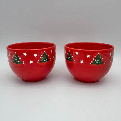 Waechtersbach Germany Red Christmas Tree Pieces - 10” Plate, 8” Plate, 2 Cereal Bowls & 4 Pc Hostess Set /cb