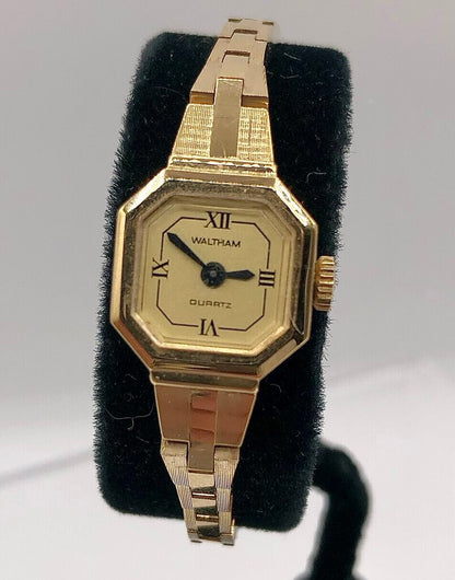 Vtg Waltham Ladies Quartz Watch/ Petite Fit /b