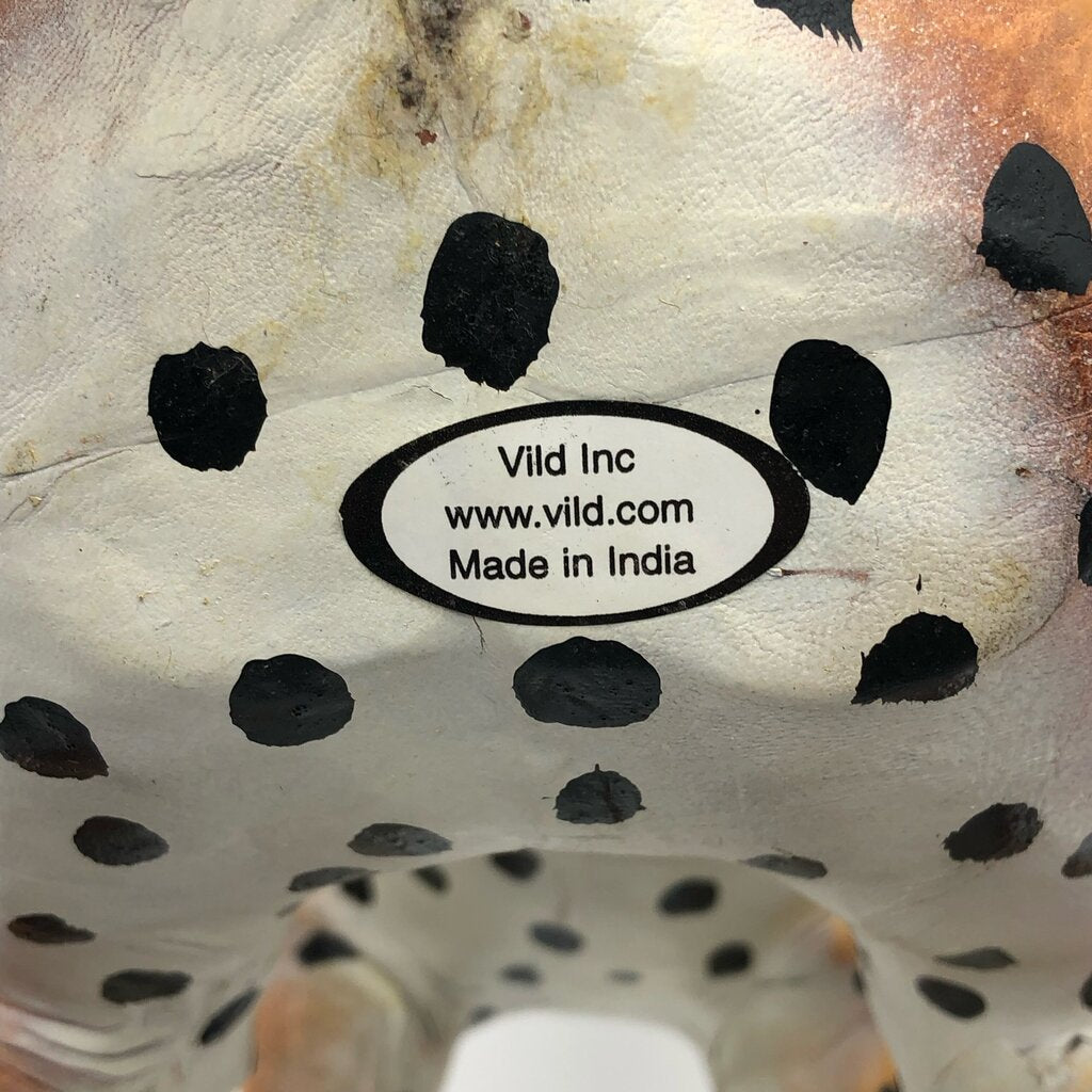 Vtg Hand Painted Leather Cheetah 17” Figurine /b