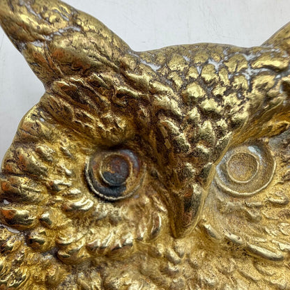 Vintage Keeler MCM 1964 Solid Brass Owl 6 Inch Trinket Dish/Ashtray /cb