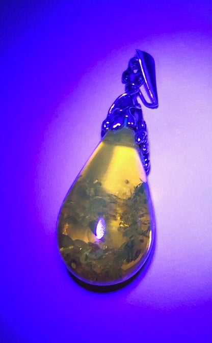 Heat Treated Honey Amber Pendant w/ Sterling Bail /b