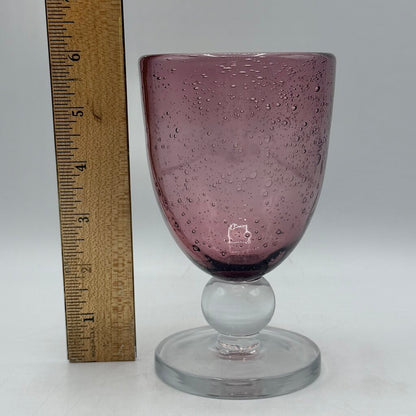 Set Of 4 TAG Ltd Plum Bubble Glass Water Goblets Handblown Discontinued /cb
