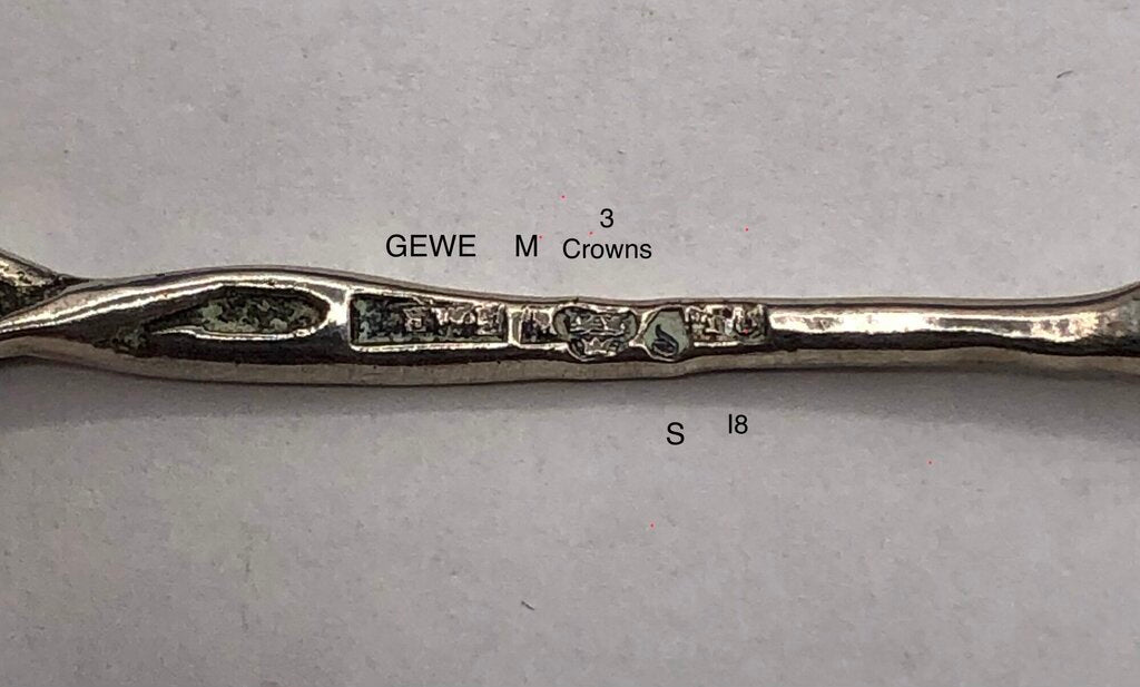 Sweden Sterling Silver Viking Rose Tapas Spoon & Fork Set /b