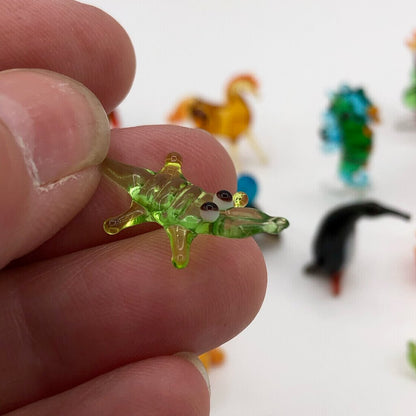 Vintage Lot of 39 Mini Blown Glass Animal Figurines /b