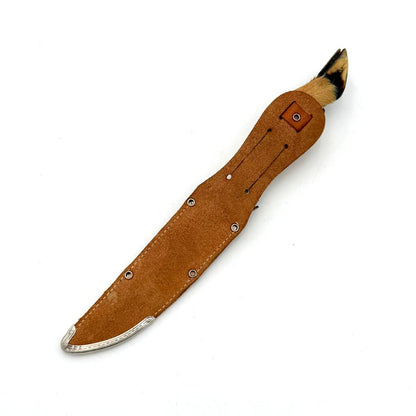 VTG Edge Mark Model 465 Deer Foot Hunting Knife with Leather Sheath