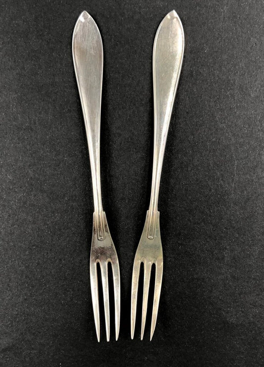 2ea Sweden Prima NS ALP Silver Plate Escargot Forks c.1910’s /b