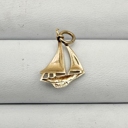 14k Gold Box Chain with Two 14k Sailboat Pendants and Fresh Water Pearl Pendant