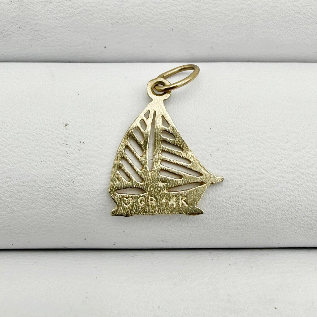14k Gold Box Chain with Two 14k Sailboat Pendants and Fresh Water Pearl Pendant