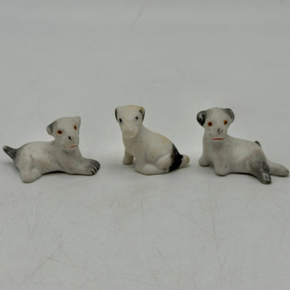 Lot Of 10 Vintage Miniature Bisque Animal Figurines Dog Bunny Cat Horse Penguin /cb