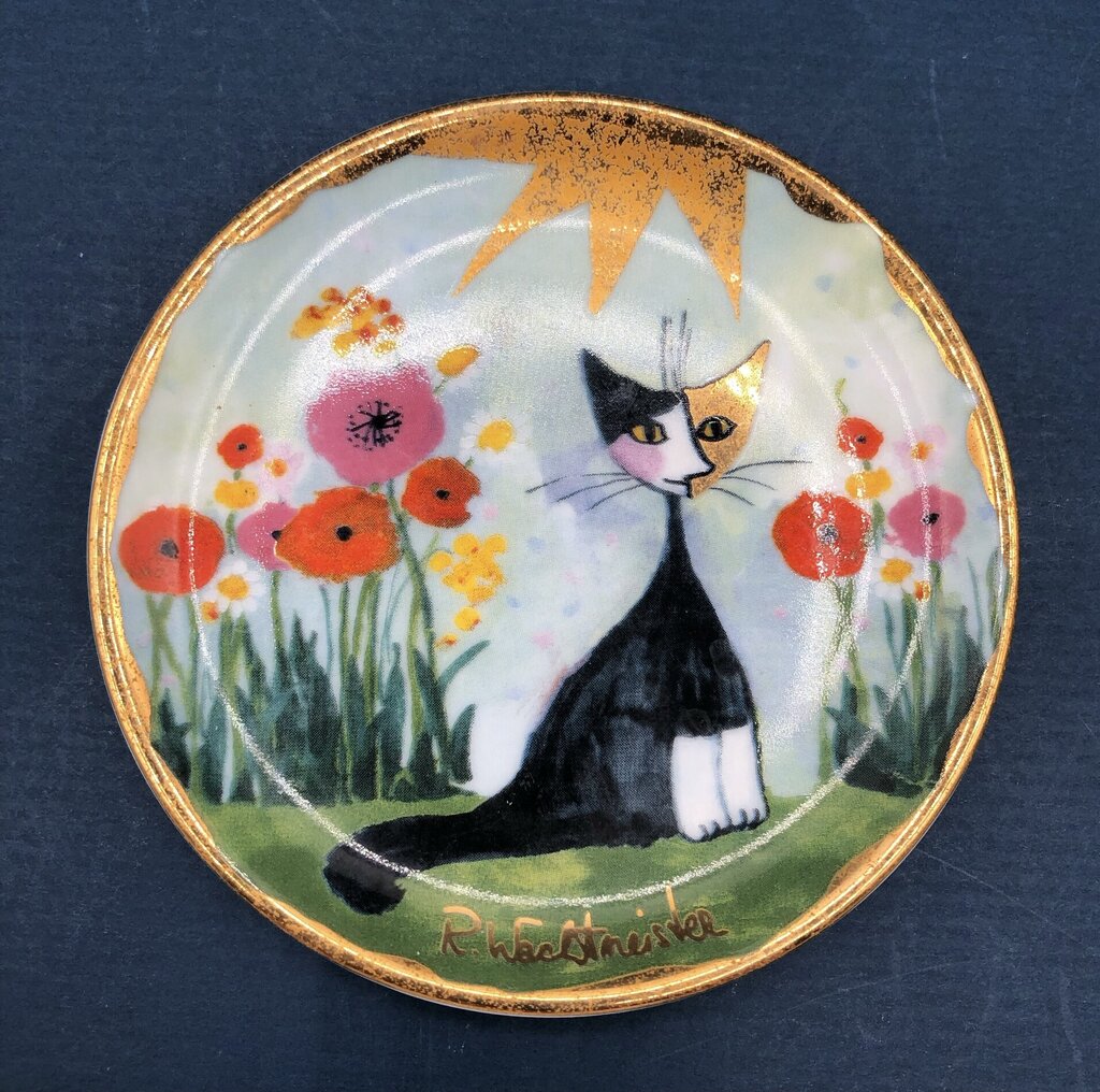 Vintage Goebel Rosina Wachtmeister “Giardino” Mini Cat Plate /b