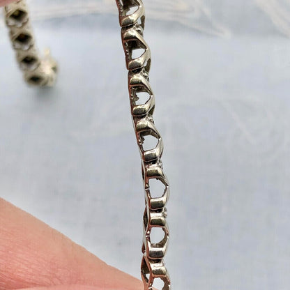 925 Sterling ~ Diamond & 18K Gold Tennis Bracelet /b