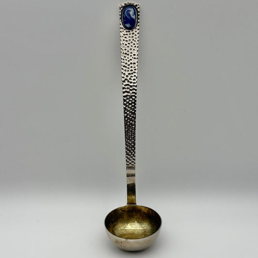 Vintage Mexican Nickel Plated 14 Inch Ladle w/Decorative Cabochon /cb