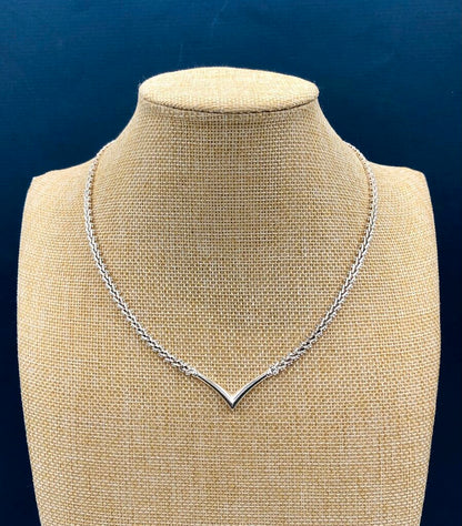 OTC Italy Sterling Silver 16” V-Neck Necklace /b
