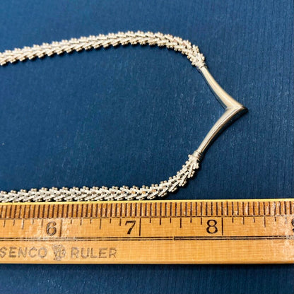 OTC Italy Sterling Silver 16” V-Neck Necklace /b