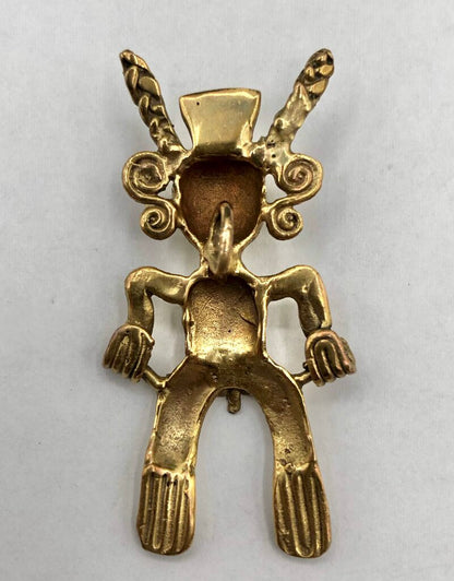 Central Caribbean Brass Shaman Diety Effigy Pendant /b