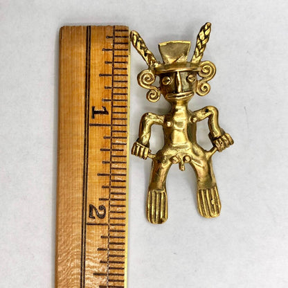 Central Caribbean Brass Shaman Diety Effigy Pendant /b