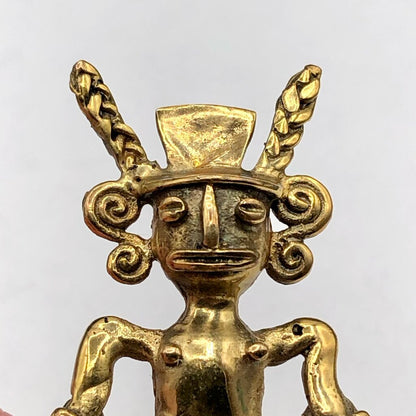 Central Caribbean Brass Shaman Diety Effigy Pendant /b