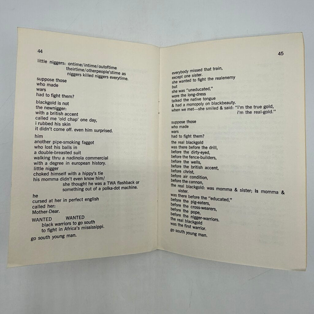 Black Words That Say: Don’t Cry, Scream By Don L. Lee Paperback 1970 Broadside Press /cb