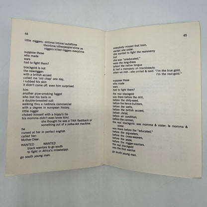 Black Words That Say: Don’t Cry, Scream By Don L. Lee Paperback 1970 Broadside Press /cb