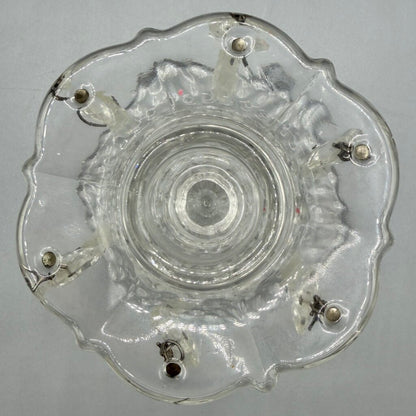 Pair of Vintage Duncan Miller Hobnail Candle Holders w/Bobeches & Prisms 5 1/2” /cb