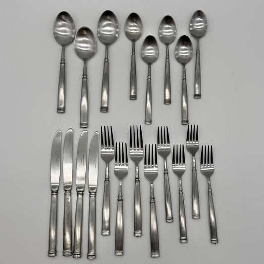 Hampton Silversmiths Avignon 1 Satin Sainless Flatware 20 Piece Lot /cb