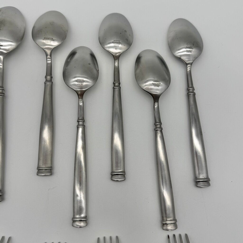 Hampton Silversmiths Avignon 1 Satin Sainless Flatware 20 Piece Lot /cb