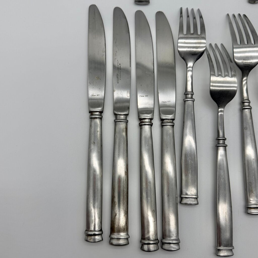 Hampton Silversmiths Avignon 1 Satin Sainless Flatware 20 Piece Lot /cb