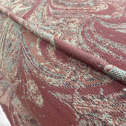 Red And Blue Marble Print Chair With Ottoman