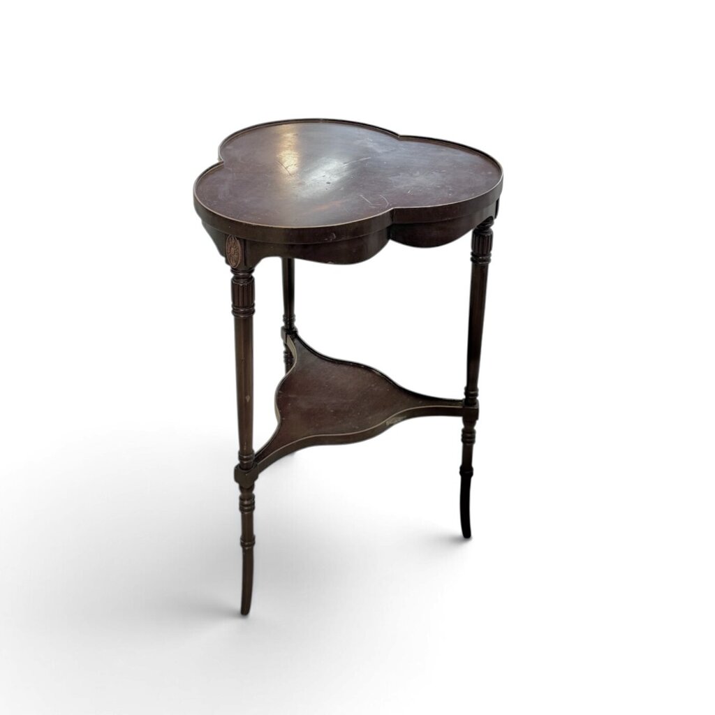 Dark Stained Victorian Mahogany Clover Side Table