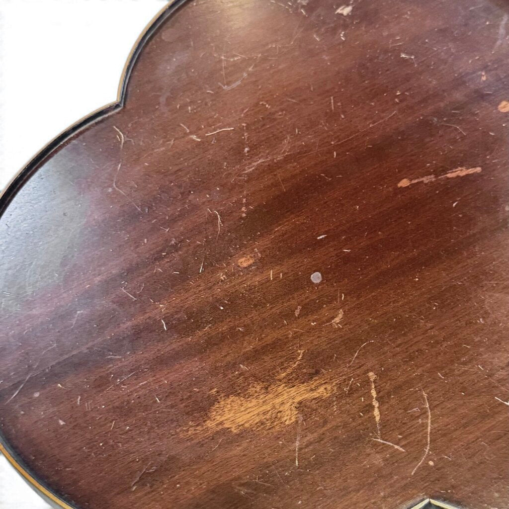 Dark Stained Victorian Mahogany Clover Side Table