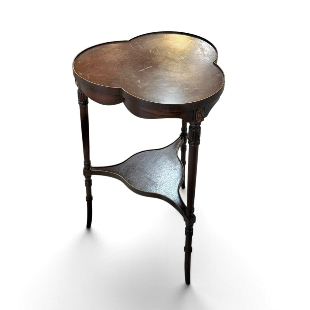 Dark Stained Victorian Mahogany Clover Side Table