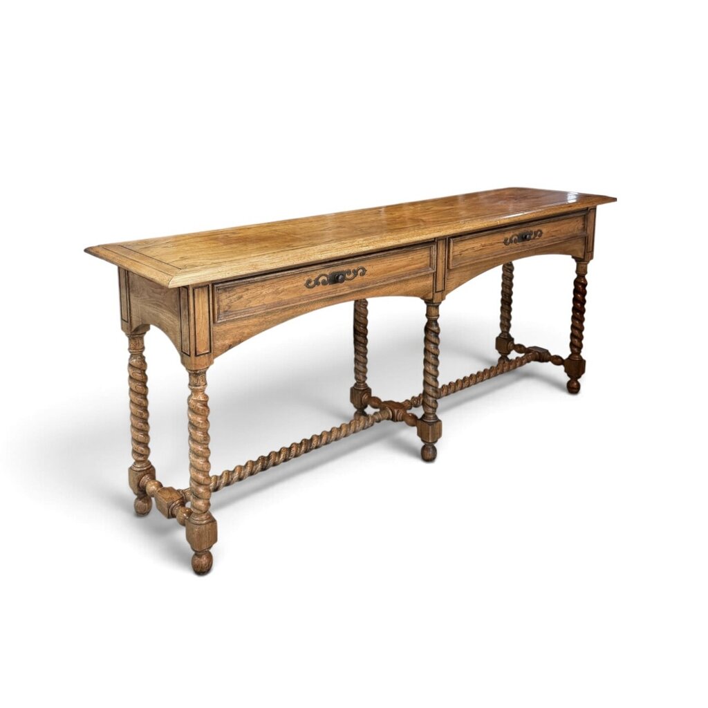 Hekman Oak 2 Drawer Foyer Table