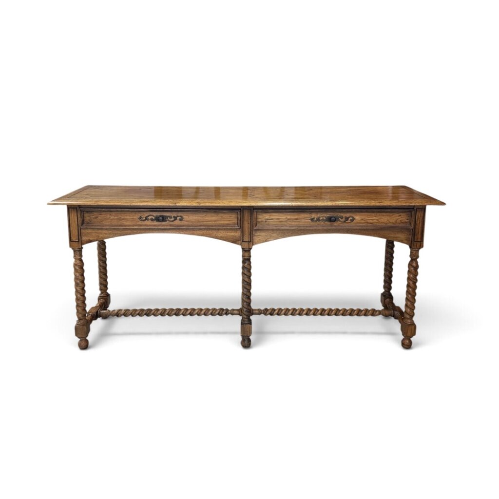 Hekman Oak 2 Drawer Foyer Table