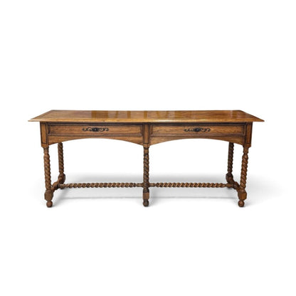 Hekman Oak 2 Drawer Foyer Table